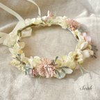 作品antique white &  pink 花かんむり（wide）キッズ・ベビー ラッピング無料