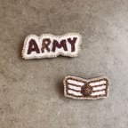 作品SALE♡ビーズ刺繍ブローチSET  ♡ARMY♡