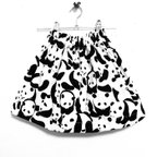 作品キッズ♥ギャザースカート♥32cm丈/size120-130・パンダ柄panda♥monotone