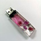 作品クリスタル USB メモリ 16GB ｢春桃｣