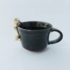 作品３匹のネココーヒーカップ(瑠璃色)