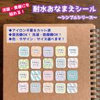 作品【カット済】耐水おなまえシール ～シンプルシリーズ～  ノンアイロン