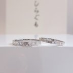 作品【プラチナ 槌目セミマット 結婚指輪】 マリッジリング　京都結婚指輪