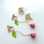 作品春の花たちのイヤリング