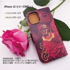作品【受注生産】バラのオリジナル iPhone手帳型ケース 無料イニシャルサービス　無料ギフトラッピング