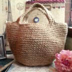 作品【受注生産】編み目が美しいシンプルな麻ひものバッグ