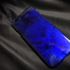 作品新品 ラップ塗装 iPhone カバー ケース ペイント  キャンディーブルー