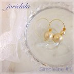 作品シンプルコットンパールフープピアス/Simpleline #1