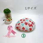 作品【Lサイズ】乳がん　乳がんパット　パット　胸パット　おしゃれ　かわいい　手作り　肌に優しい　選べる　綿　リボン　乳がん経験者が考えた乳がんパット～和　Nagomi～　③ハート柄（ラメ入り）