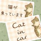 作品Cat in carステッカー | ひょっこりかくれんぼ　ねこ【キジ白】