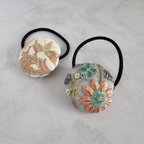 作品インド刺繍リボンのヘアゴム２個セット