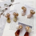 作品beads flower piace and earrings
