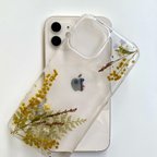 作品mimosa 押し花　スマホケース　＊全機種対応＊