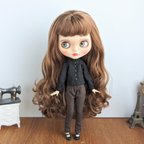 作品1124【ブライス パンツ】こげ茶のテーパードパンツ※ブライスアウトフィット※1/6ドール服