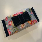 作品★おしりふきポーチ★リボンビタットでキュート！FLOWER 