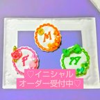 作品オーダーメイド受け付けます♡フレーム風イニシャルワッペン【送料込み】