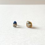 作品jellyfish シーグラスと石のかけら金継ぎピアス