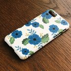 作品iPhone 側面印刷ハードケース Floral ブルー