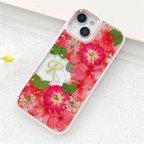 作品お花をドレス！可愛くてお洒落な押し花ケース！ iPhoneケース