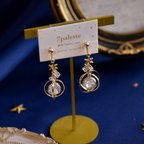 作品【planet pierced earrings (クリスタル) 】惑星 ピアス イヤリング 揺れる