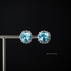 作品シルバー》アクアマリン☆大粒jewelry bijouピアス