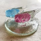 作品ガラスの鯉のぼり塊《ブルー&ピンク》