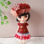 作品【SALE】[ミディブライス 赤と花のコーデ３点セット] アウトフィット Blythe outfit　よしえ屋MB-325