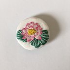 作品刺繍ブローチ  蓮の花