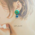 作品春喜ぶ若竹色 green×blue ピアス /イヤリング