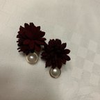 作品お花とパールのピアス