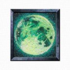 作品【砂絵原画】ライトグリーンの満月