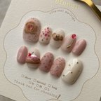 作品toypoodle＆strawberry donut nail