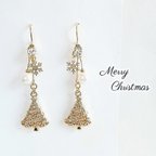 作品大人のホワイトクリスマス♡ピアス／イヤリング（雪の結晶、クリスマスツリー）