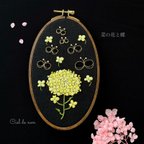 作品･ﾟ+ﾟ･*【菜の花と蝶】･ﾟ+ﾟ･*オーバル刺繍枠