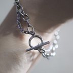 作品【stainless316L】 double chain mantel bracelet /金属アレルギー対応 サージカルステンレス  /ダブルチェーンマンテルブレスレット