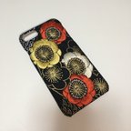 作品京友禅スマートフォンカバー「刺繍花」（iPhoneX専用）