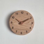 作品【送料無料】クリの木の掛時計18cm  丸い時計