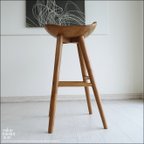 作品チーク無垢材 バースツールSliv/03 椅子 カウンターチェア ハイスツール イス 素朴 プリミティブ 無垢材家具 H82cm