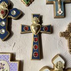 作品深藍の壁掛け十字架