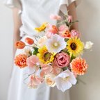 作品ひまわりブーケ silkflower wedding bouquet