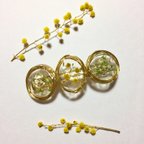 作品【人気商品】かすみ草とミモザのバレッタ