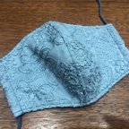 作品花柄レース刺繍マスク　