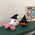 作品【ハロウィン🎃】ハロウィンオーナメント　おばけとジャックオーランタン