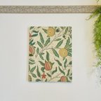 作品【Fruit】William Morris 木製ファブリックパネル F6イエロー