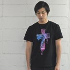 作品【sync】 flower cross tee BLK