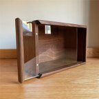 作品カフェ什器 ウォールナッツの木 木製ショーケース アクリルケース フィギュアボックス