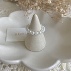 作品ビーズリング ￤ pearl ring ♡ パールリング ハンドメイド 指輪