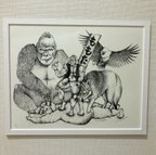 作品★リトグラフ原画★ Wild Animals Series ワイルド桃太郎