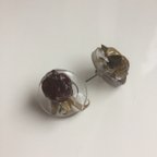 作品【ロワジール】本物真紅のミニ薔薇ピアス