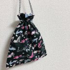 作品☆新作☆レトロハイヒール巾着ポーチ（Black）